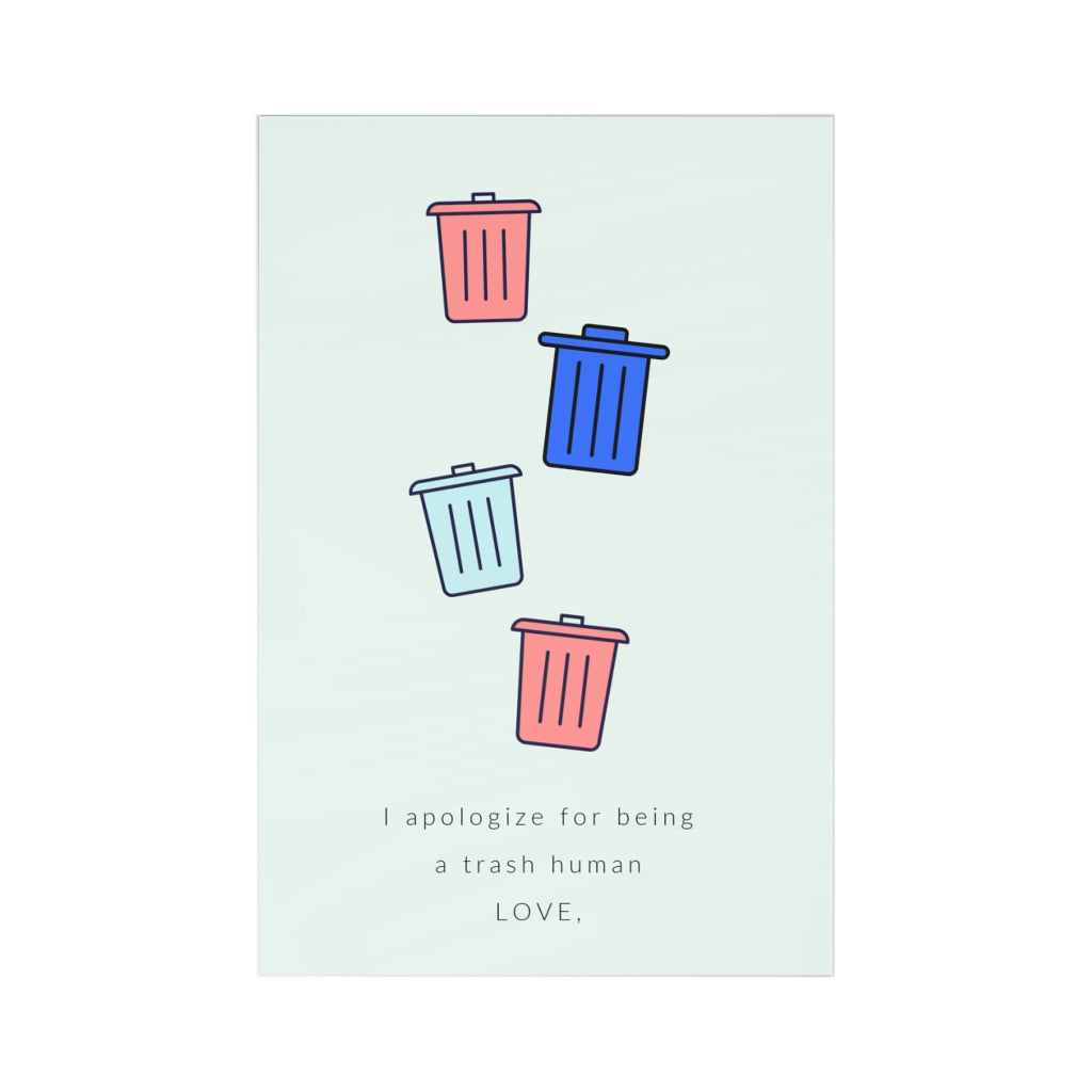 Funny Apology Card Trash Can Stationery Set (7 Pcs) – Kim Olund Studio